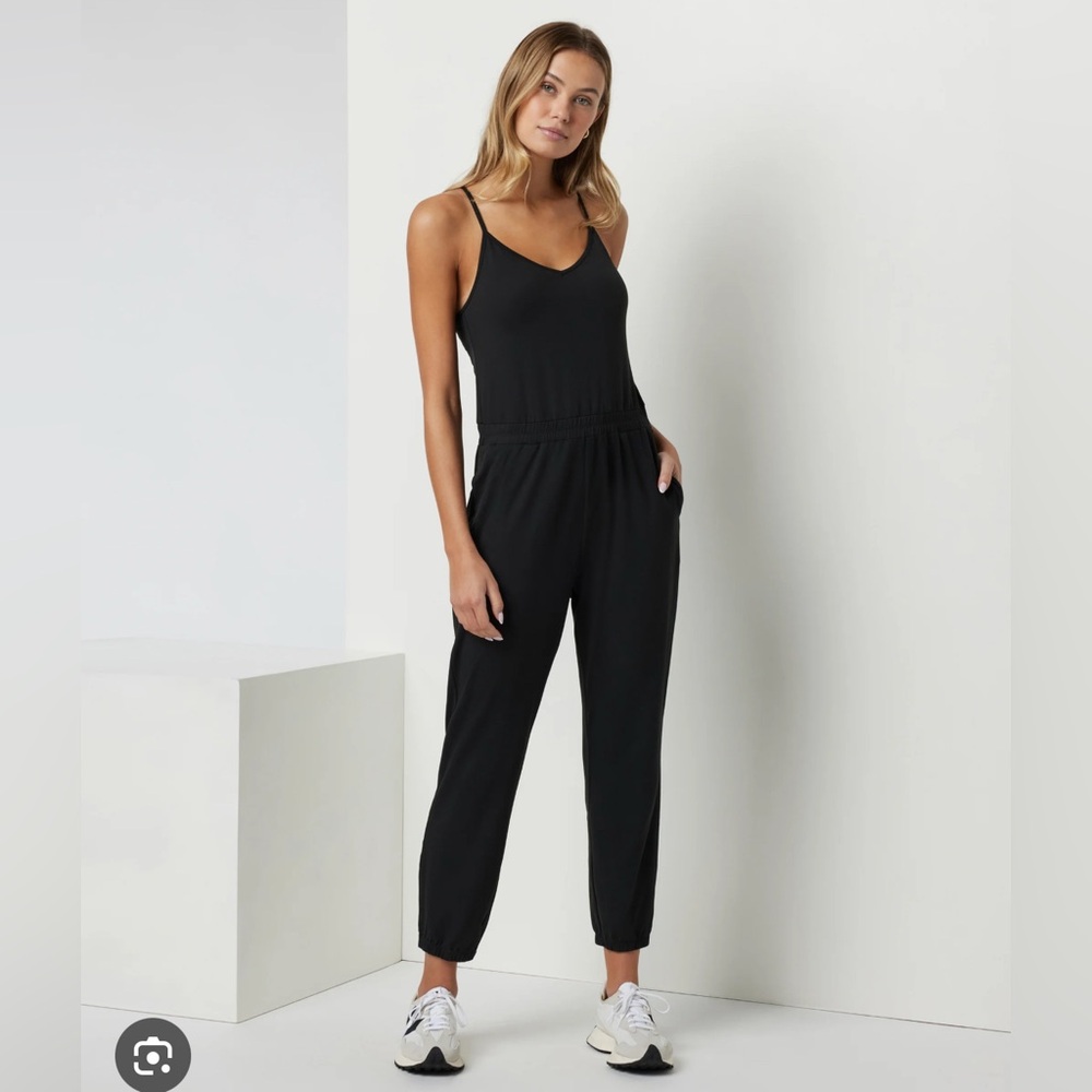 Women's Lux Jogger Black Jumpsuit XS